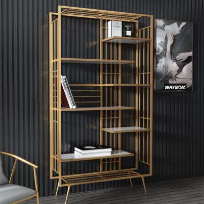 Modern  Rolling Metal Frame Books Plants Tea Wine Storage  Aluminum Display Rack