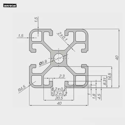 WAYBOM Guangzhou Supplier Customized G Handle And Industrial Aluminum Profile Channel