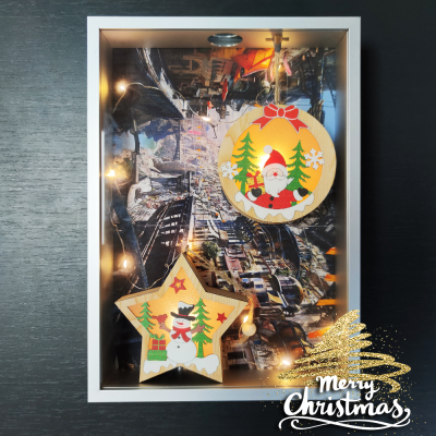 Waybom Wholesale New Design 3D Metal Aluminum Photo Frame Shadow Box for Christmas Decoration