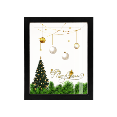 Waybom Customized Black Deep 3D Christmas Decoration Display Aluminum Photo Frame 12"x12"Shadow Box