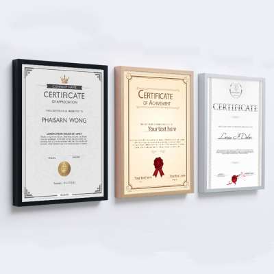 Waybom Wholesale  A4 Custom Metal Gold Black Sliver Aluminum Photo Picture Certificate Frames