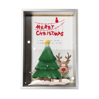 Waybom High Quality Custom White Black Silver 3D Clay Medal Christmas Decoration Display Case Square Shadow Box Photo Frame